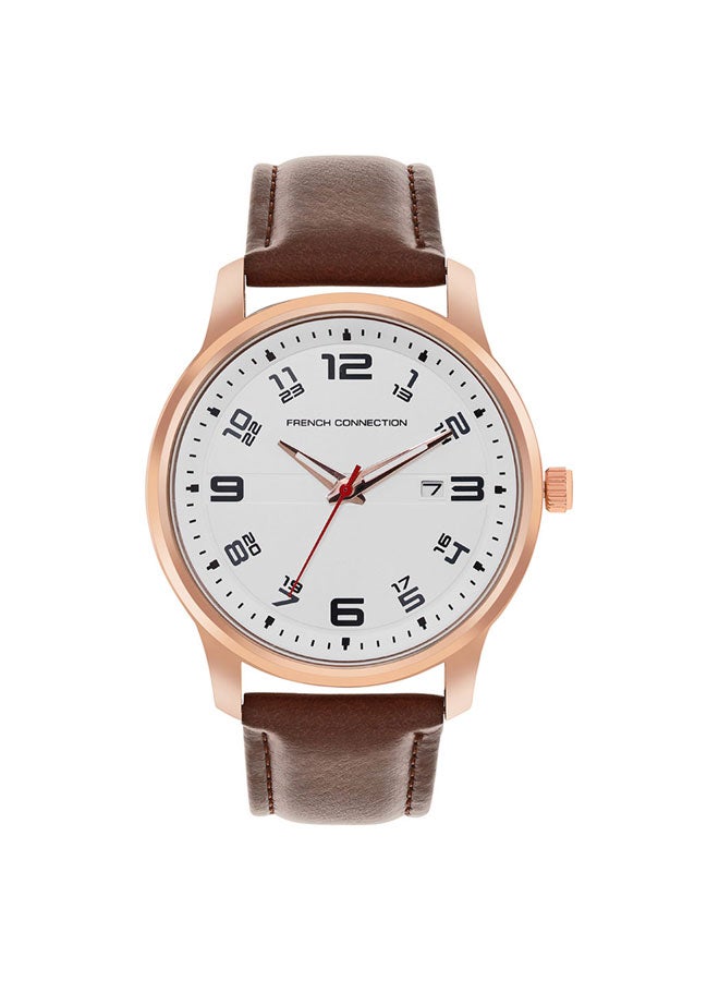 فرنش كونكشن ساعة رجالية كوارتز بقرص فضي 43 مم - Image 1