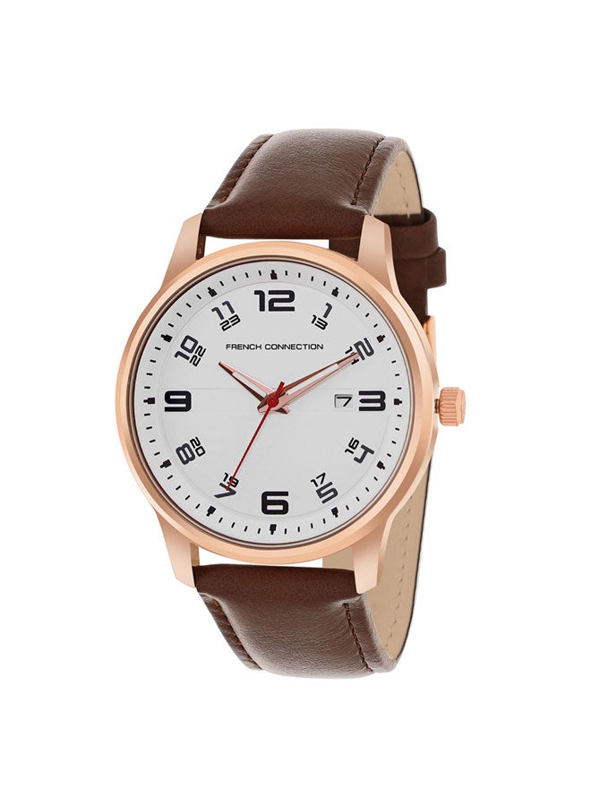 فرنش كونكشن ساعة رجالية كوارتز بقرص فضي 43 مم - Image 2