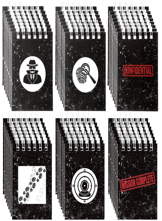 Zhanmai 48 Pcs Secret Mini Notepads Spiral Notebooks Ninja Notepads for Boys Girls, Spy Detective Theme Parties, Secret Agent Mystery Party Props School Activity Classroom Rewards Prizes - Image 1