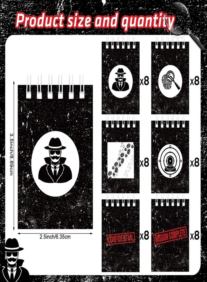 Zhanmai 48 Pcs Secret Mini Notepads Spiral Notebooks Ninja Notepads for Boys Girls, Spy Detective Theme Parties, Secret Agent Mystery Party Props School Activity Classroom Rewards Prizes - Image 2