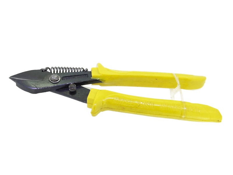 SWISSO YellowBlack with PVC Griped Spring Loaded 8 Inch Heavy Duty Tin Snips Cut Sheet Metal Cutter Cutting Shears Tools - Image 1