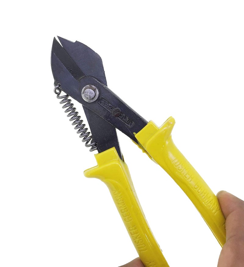 SWISSO YellowBlack with PVC Griped Spring Loaded 8 Inch Heavy Duty Tin Snips Cut Sheet Metal Cutter Cutting Shears Tools - Image 3