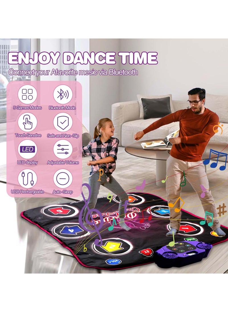 SYOSI Dance Mat Toys Kids, with Light-up 6-Button Wireless Bluetooth Built in Music, Music Dance with 5 Game Modes, Dance Toys Gifts, Birthday Xmas Gifts for Kids 3 4 5 6 7 8 9 10+ Girls Boys  - Image 4