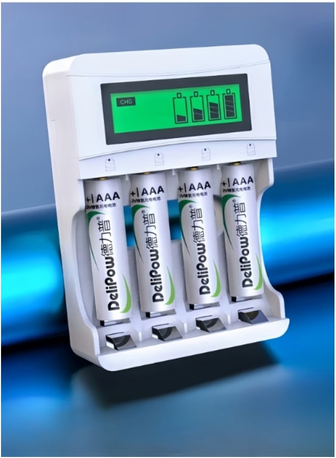 Delipow Charger For AA & AAA Batteries With 4 AAA Batteries  (1100 mAh)  - Image 1