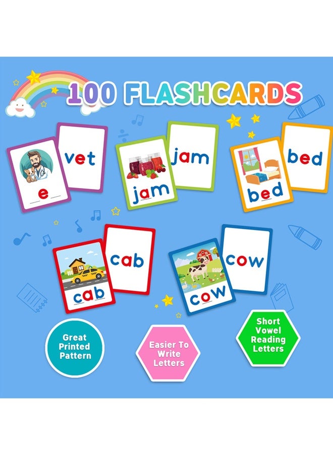 100PCS Toddler Flashcards Word Education Toys  Learning Interactive Set Learning Toy Educational Preschool  Children's Early Education Game Alphabet Flash Cards For Toddlers With Marker Pen For Kids Practicing Writing  - Image 5