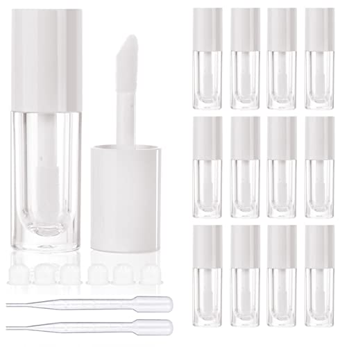 COSIDEA 14pcs Empty 6ml big brush lip gloss tubes for DIY lip gloss,White lipgloss containers - Image 1