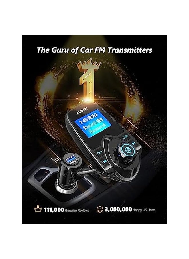ANKOVO Bluetooth FM Transmitter Car Kit with 1.44 Display - Supports TF/SD Card and USB Charger for Smartphones  - Image 2