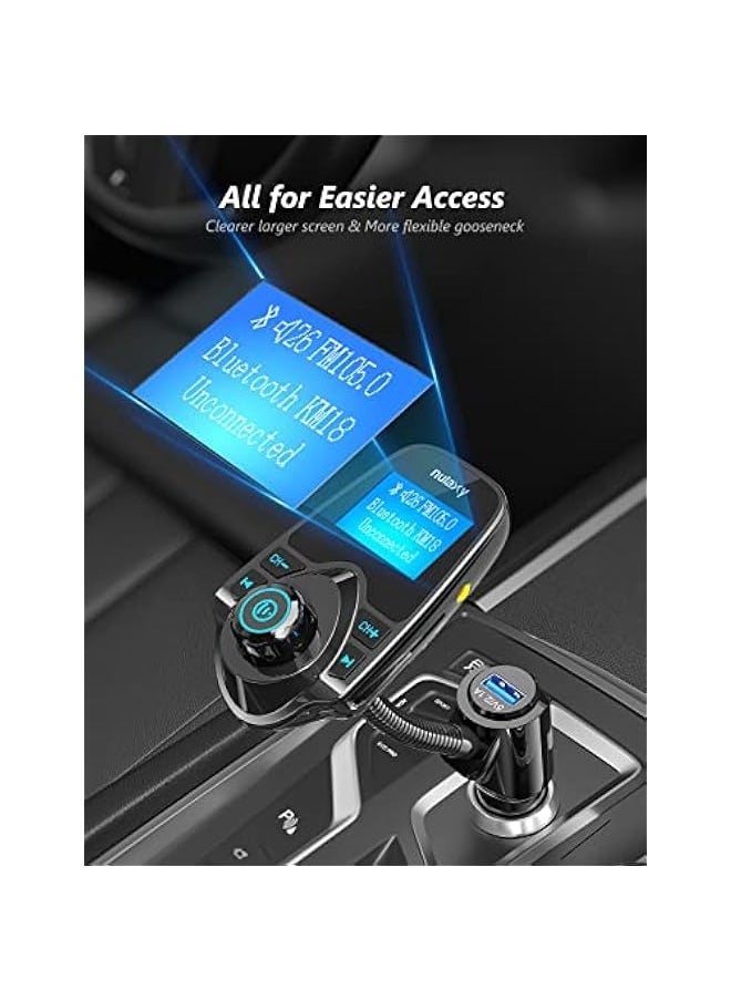 ANKOVO Bluetooth FM Transmitter Car Kit with 1.44 Display - Supports TF/SD Card and USB Charger for Smartphones  - Image 3