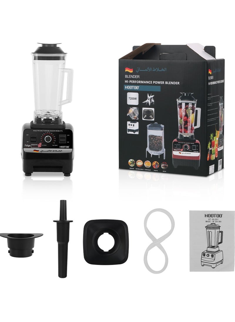 HooToo - A powerful and versatile German technology blender.mixer with a capacity of 2 liters, blender machine with a power of 7200 watts, juicer machine sharp and powerful blades that grind even glass.from HOOTOO. - Image 1