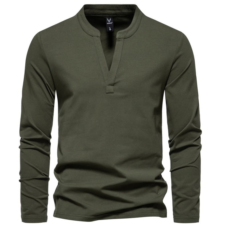 220g secret cotton Autumn New shihenli collar stand collar long sleeve T-shirt solid color base shirt 1812-yt231 P45 - Image 3