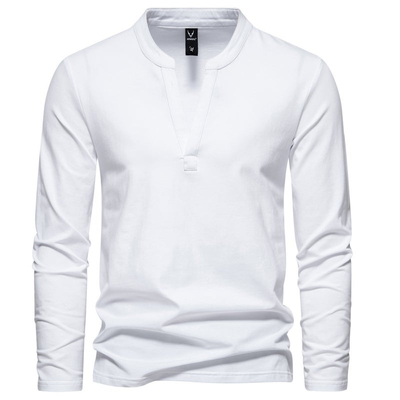 220g secret cotton Autumn New shihenli collar stand collar long sleeve T-shirt solid color base shirt 1812-yt231 P45 - Image 5