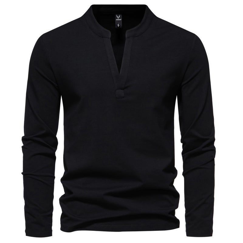 220g secret cotton Autumn New shihenli collar stand collar long sleeve T-shirt solid color base shirt 1812-yt231 P45 - Image 4