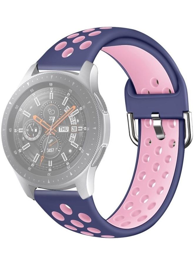 NIBEMINENT Replacement Strap For Samsung Galaxy Watch 46/S3 And Huawei GT 1/2 22mm Blue/Pink - Image 1