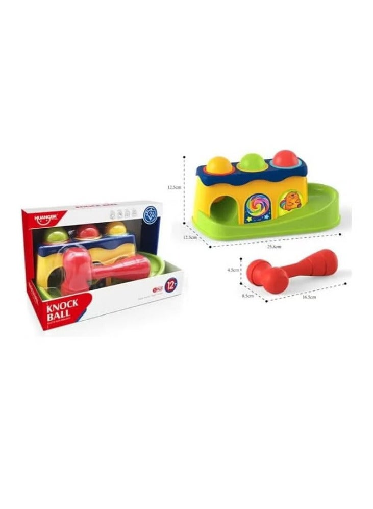 Kids Educational Colorful Knock Ball Piling Platform Plastic Hammer Baby Toys - Image 1