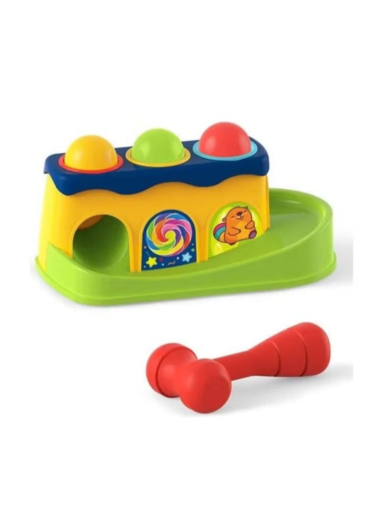 Kids Educational Colorful Knock Ball Piling Platform Plastic Hammer Baby Toys - Image 3