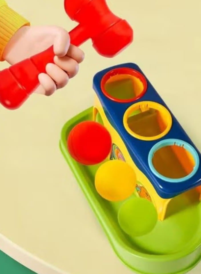 Kids Educational Colorful Knock Ball Piling Platform Plastic Hammer Baby Toys - Image 5