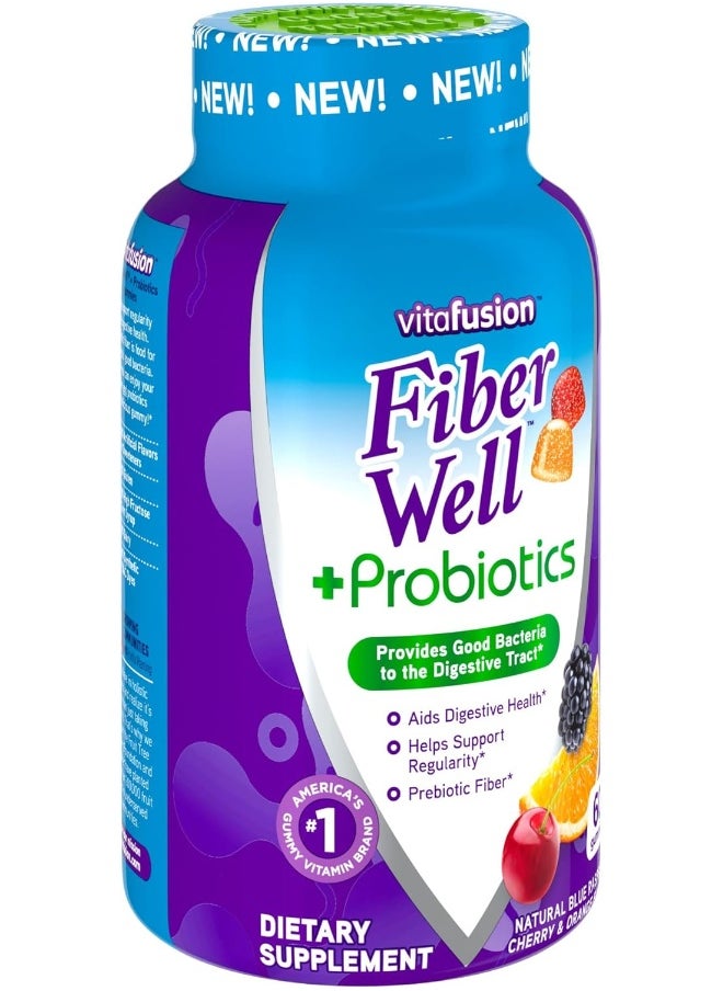 Vitafusion - Vitafusion Fiber Well + Probiotics Gummies for Adults, 60 Count - Image 1