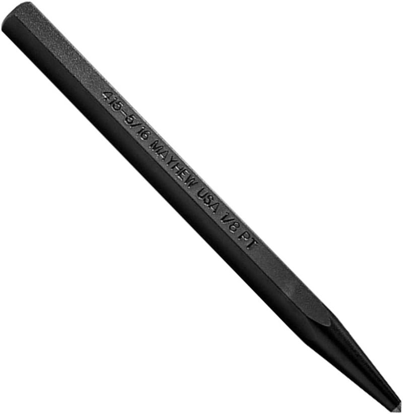 24007 Center Punch, 1/8" - 3 mm x 4-1/4", Black Oxide Finish