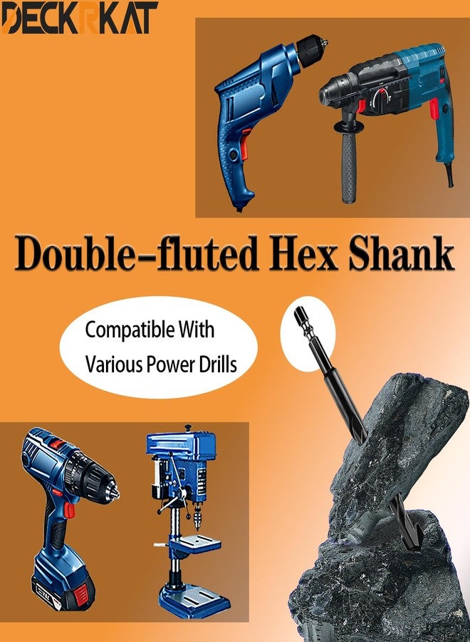 DECKRKAT 6-Piece Black Masonry Drill Bit Set for Concrete, Brick, Tile - Carbide Tipped, Quick Change 1/4" Hex Shank (5/32",3/16",1/4",5/16",3/8",1/2") w/Storage Case - Image 5