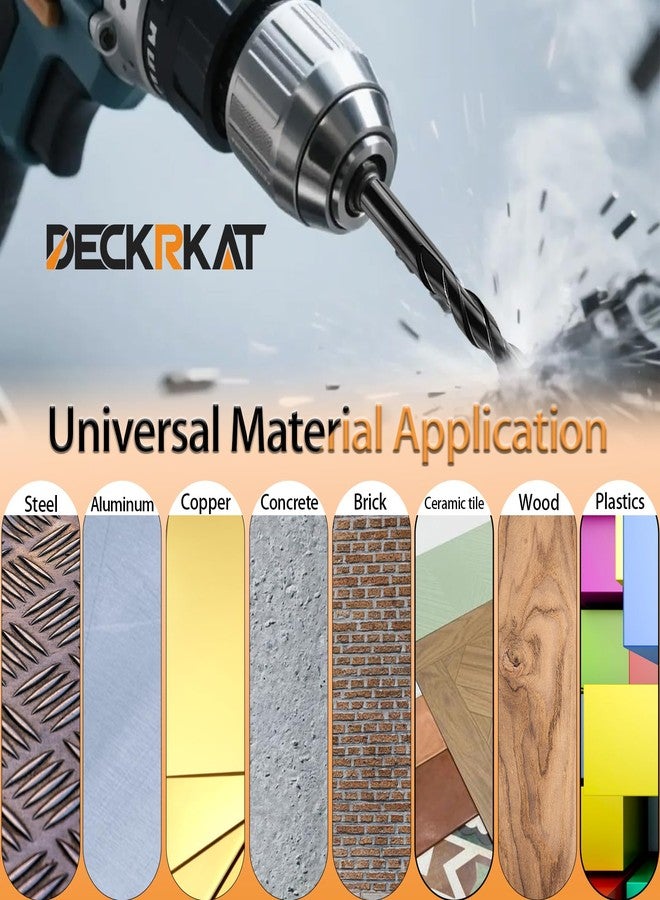 DECKRKAT 6-Piece Black Masonry Drill Bit Set for Concrete, Brick, Tile - Carbide Tipped, Quick Change 1/4" Hex Shank (5/32",3/16",1/4",5/16",3/8",1/2") w/Storage Case - Image 4