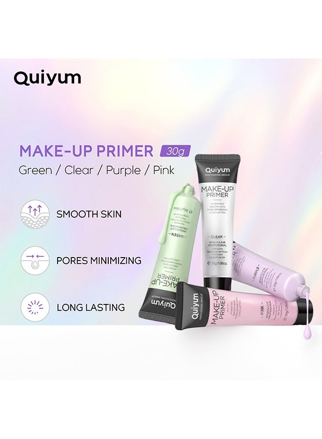 QUIYUM Make-Up Primer, Green Color Corrector Face Primer, Hydrating And Anti-Redness Makeup Base, Pore Minimizer For Red And Blemished Skin, Long-Lasting Vegan Primer For Smooth Makeup Application 30g - Image 3
