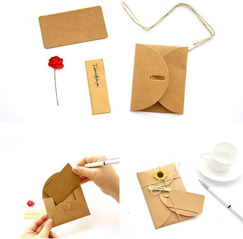 KASTWAVE 4 Pack Flower Pattern Thank You Card Handmade Invitation Greeting Card Wish Card For Wedding Birthday Festival - Image 5