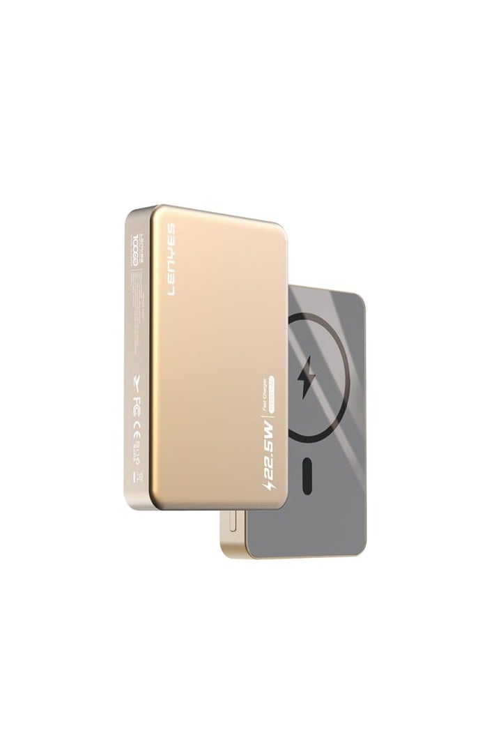 LENYES PW119D Elegant 10000mAh Fast Charging Power Bank Designed for Magnetic Attachment and PD Support