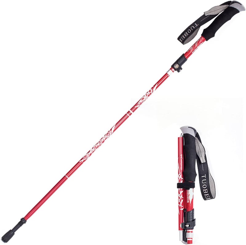 N.C Nc Aluminum Collapsible Ultralight Travel Trekking Hiking Pole For Men And Women，Hiking Sticks Alpenstock Walking Sports Outdoors Camping - Image 1