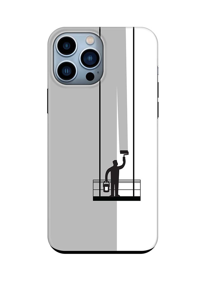 Tough Pro Series Case for Apple iPhone 14 Pro Max Dual Layer hybrid PC & TPU Customized Mobile Cover Shield with inner TPU protection Matte Finish - Paint Hanger (Grey)