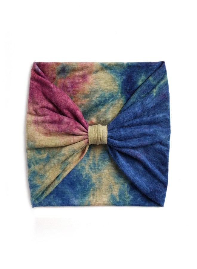 DAZZLIQ Chic Tie-Dye Bandanas for Women Soft Wide Head Band Workout Hair Band Sweat-Proof Gym Headband Cloth Hairband for Women Hair Scarf Running Yoga Sports (Mix Boho), Multi-Coloured, Microfiber - Image 5
