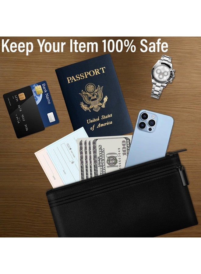 هاوتوكو حقيبة نقود بسحاب 11 × 6.1 بوصة حقيبة نقود مبطنة من الجلد الصناعي مع جيبين محفظة متعددة الأغراض للنقود والشيكات والإيصالات والعملات المعدنية ومستحضرات التجميل - Image 3