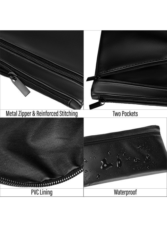 هاوتوكو حقيبة نقود بسحاب 11 × 6.1 بوصة حقيبة نقود مبطنة من الجلد الصناعي مع جيبين محفظة متعددة الأغراض للنقود والشيكات والإيصالات والعملات المعدنية ومستحضرات التجميل - Image 2