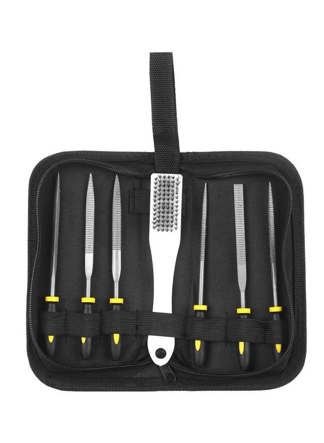 NIBEMINENT 7-Piece File Set With Bag Black/Silver/Yellow - Image 1