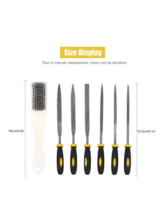 NIBEMINENT 7-Piece File Set With Bag Black/Silver/Yellow - Image 4