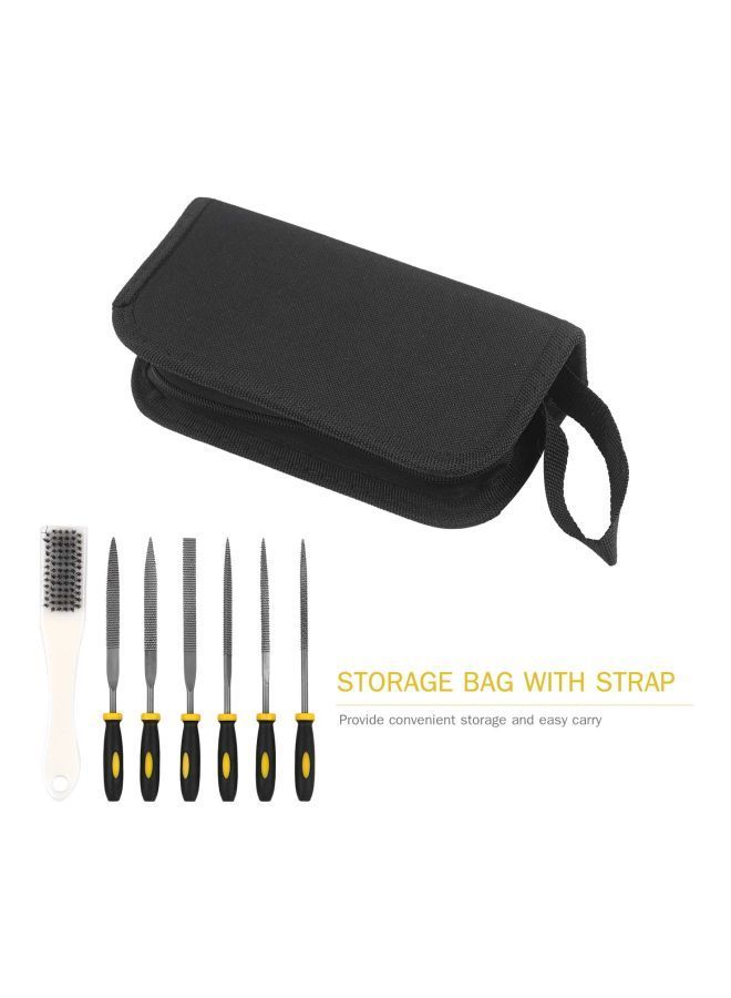 NIBEMINENT 7-Piece File Set With Bag Black/Silver/Yellow - Image 5