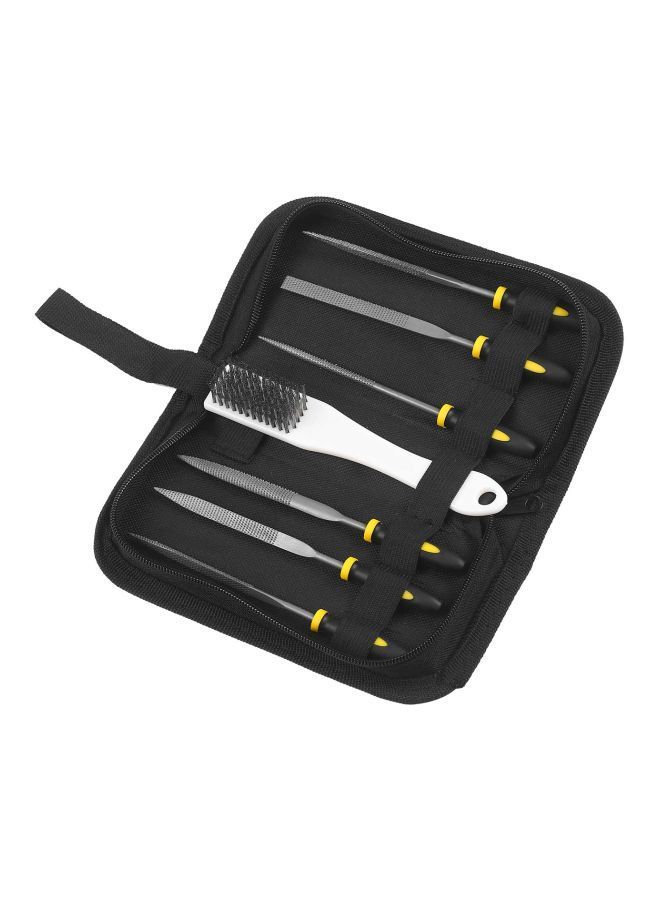 NIBEMINENT 7-Piece File Set With Bag Black/Silver/Yellow - Image 2