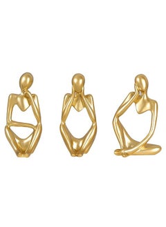 NIBEMINENT Golden Thinker Resin Sculpture Set of 3 – A Perfect Fusion of Modern Art and Classic Philosophy, Elevating Your Space Aesthetics  - Image 1