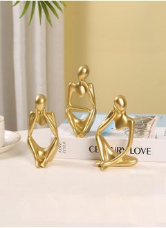 NIBEMINENT Golden Thinker Resin Sculpture Set of 3 – A Perfect Fusion of Modern Art and Classic Philosophy, Elevating Your Space Aesthetics  - Image 3