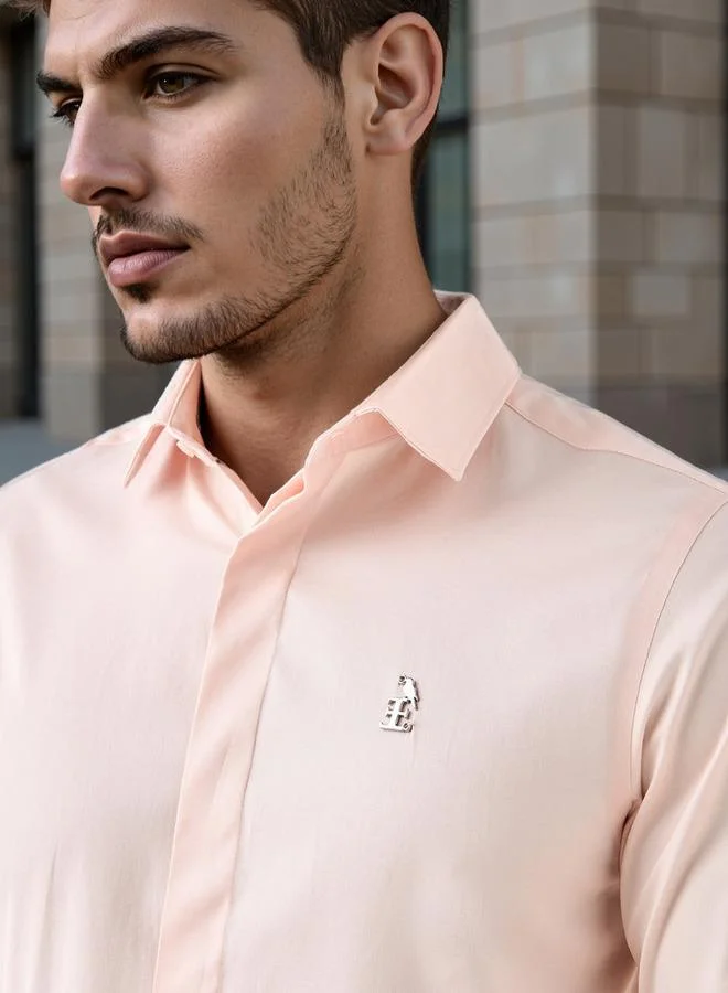 Emperor Emperor Regular Fit Logo Detail Shirt with Long Sleeves