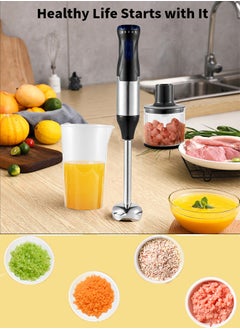 sokany Hand Blender/Mixer With Chopper and Whisk, Handheld 1000W Motor Electric Whisk Stainless Steel Whisk, Chopper Bowl, Measuring Beaker 4-IN-1, 5 Speed Stick Blender for Kitchen, Baby Food, SK-1711-4  - Image 2
