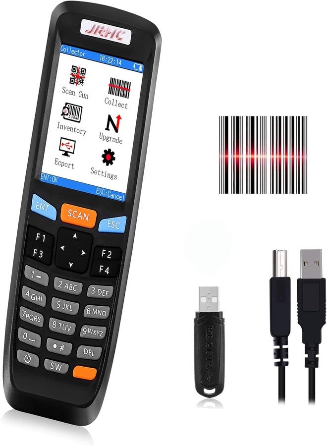 JRHC 2D Wireless Barcode Scanner,JRHC Portable Inventory Scanner & Data Collector 2.4G Bar Code Reader Long Transmission Distance with 2.8 Inch LCD Screen for Warehouse,Library,Pharmacy,Supermarket,Store - Image 1