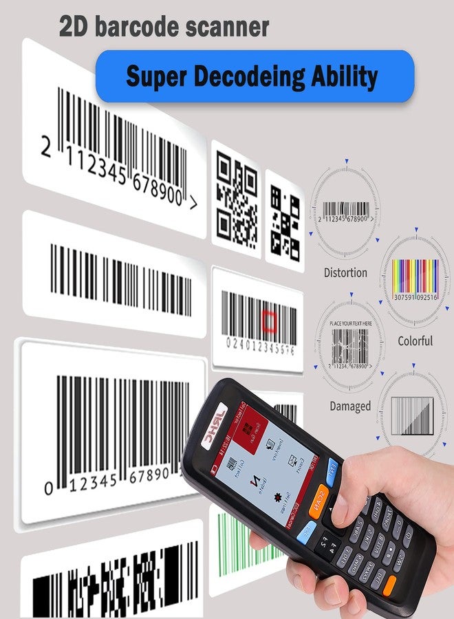 JRHC 2D Wireless Barcode Scanner,JRHC Portable Inventory Scanner & Data Collector 2.4G Bar Code Reader Long Transmission Distance with 2.8 Inch LCD Screen for Warehouse,Library,Pharmacy,Supermarket,Store - Image 2