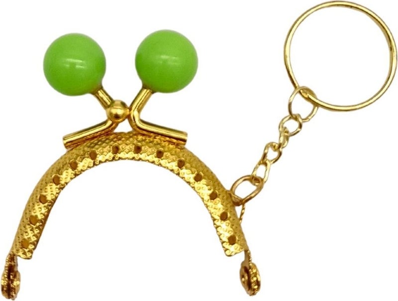 Angel Çanta Aksesuar Angel Bag Accessory 5 cm Keychain Bulk Wallet Clip Pistachio Green Color Gold Metal  - Image 1