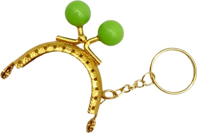 Angel Çanta Aksesuar Angel Bag Accessory 5 cm Keychain Bulk Wallet Clip Pistachio Green Color Gold Metal  - Image 3