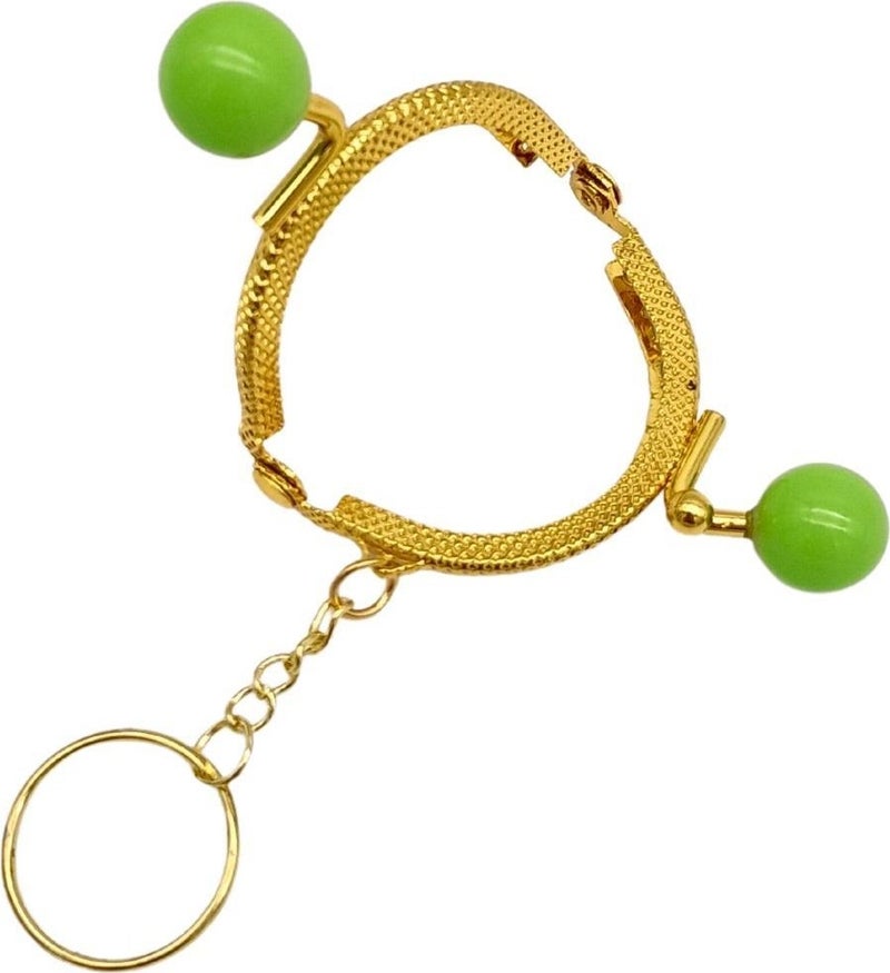 Angel Çanta Aksesuar Angel Bag Accessory 5 cm Keychain Bulk Wallet Clip Pistachio Green Color Gold Metal  - Image 4