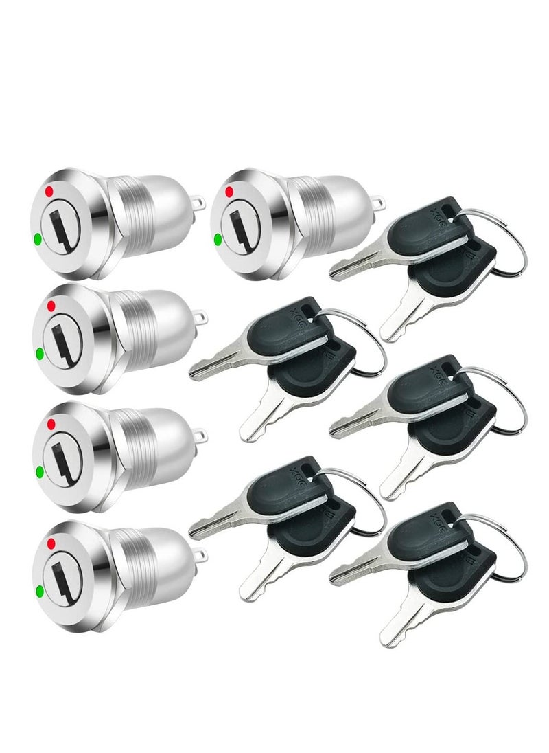 Generic - 12mm On/Off Metal Key Lock, Switch Key Switch Lock Maintained Latching Key Switch, Made of High-quality Zinc Alloy Material, Anti-Corrosion, Anti-rust, Small in Size, Sturdy and Durable (Pack of 5) - Image 1