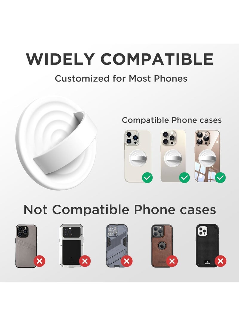 Upgraded Magnetic Phone Grip – Compatible with Mag-Safe, Silicone Removable Loop Grip, Finger Ring Holder for iPhone Pro Max/Plus/16/15/14/13/12, Back of Phone Grip (White) - Image 5