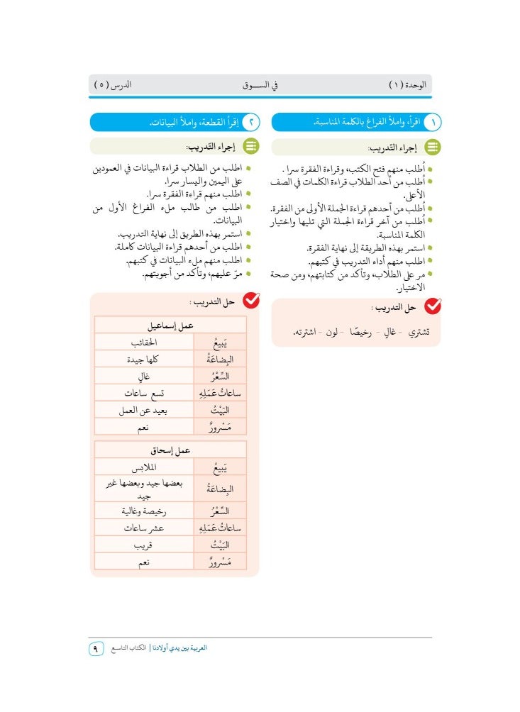 العربية للجميع - كتاب العربية بين يدى اولادنا  كتاب المعلم 9 - Image 1