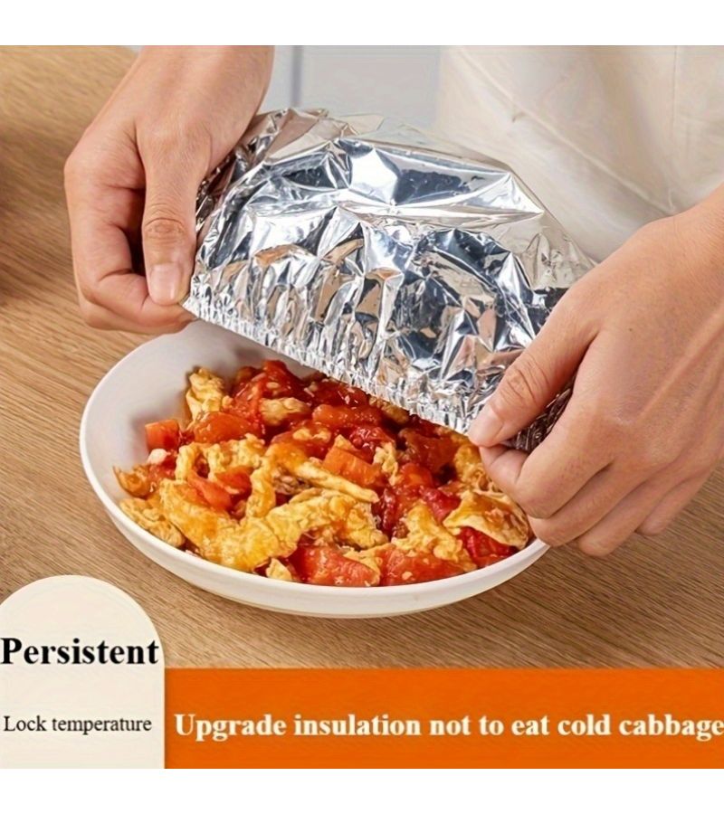 60 PCS Reusable Aluminum Foil Insulation Covers Food Warm Fresh Bowl Plate Kitchen Cover - Image 4