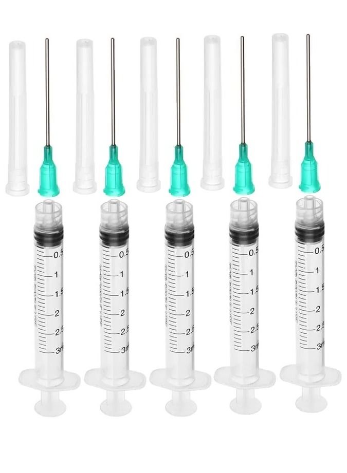 Generic Pack Of 5 Pieces Medical Disposable Syringe 3ML With Needle  - Image 1